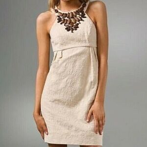 Shoshanna wood bead neckline dress size 0